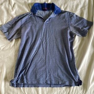 Ralph Lauren Purple Label, Short Sleeve Polo, Men’s Medium, Blue and White
